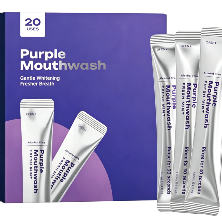Teeth-whitening strips for fresh breath and thorough dental cleaning