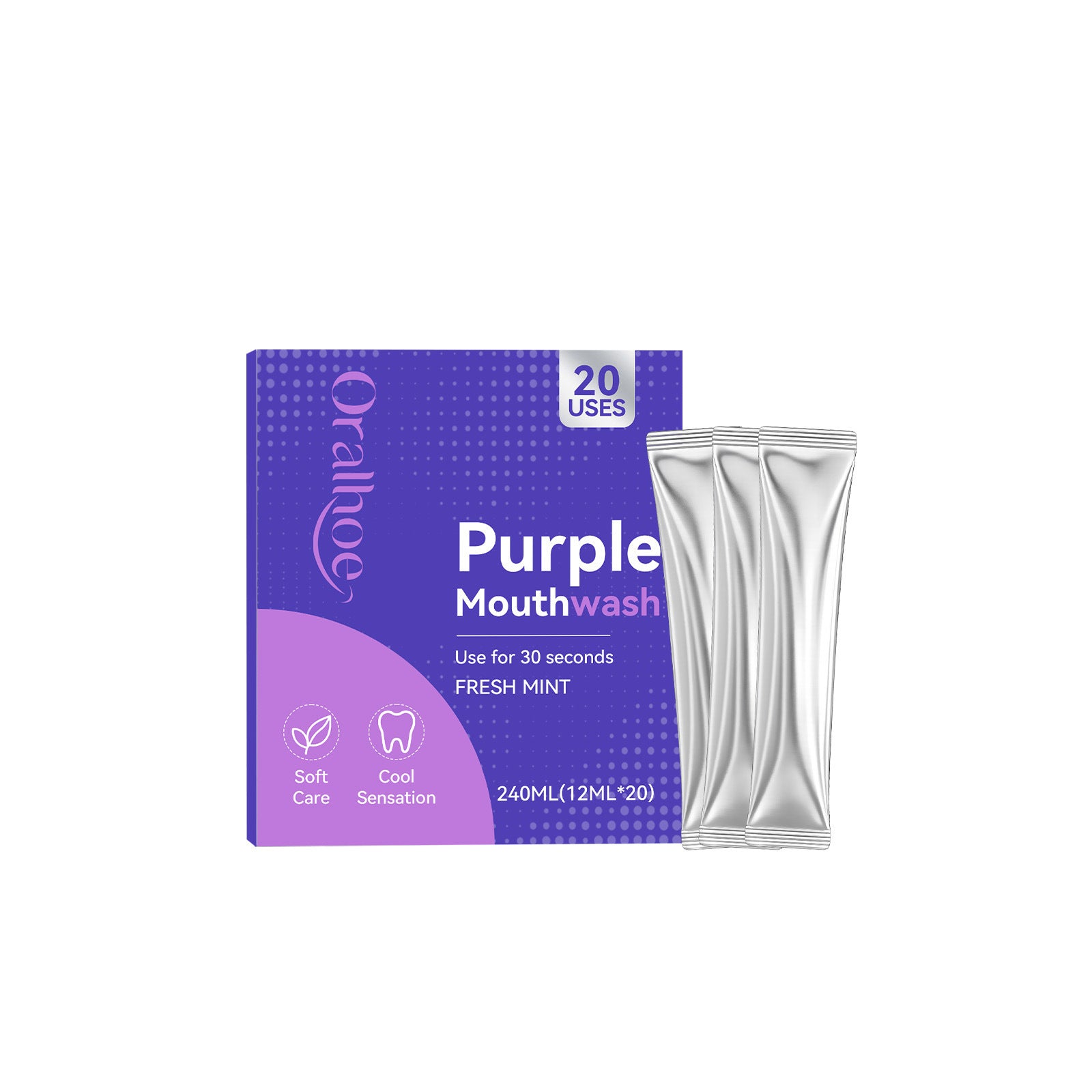 Teeth-whitening strips for fresh breath and thorough dental cleaning