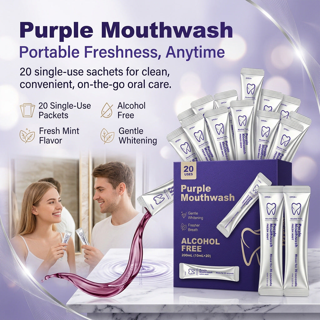 Purple Mouthwash for Teeth Cleaning and Oral Care