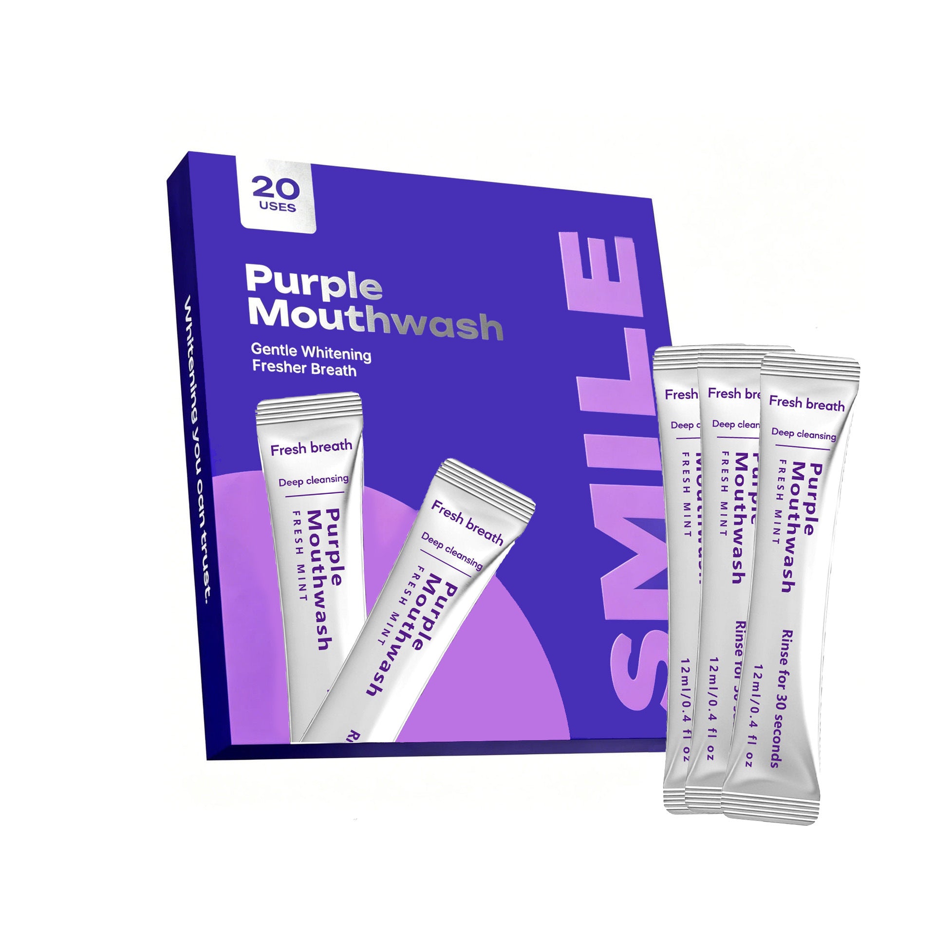Teeth-whitening strips for fresh breath and thorough dental cleaning