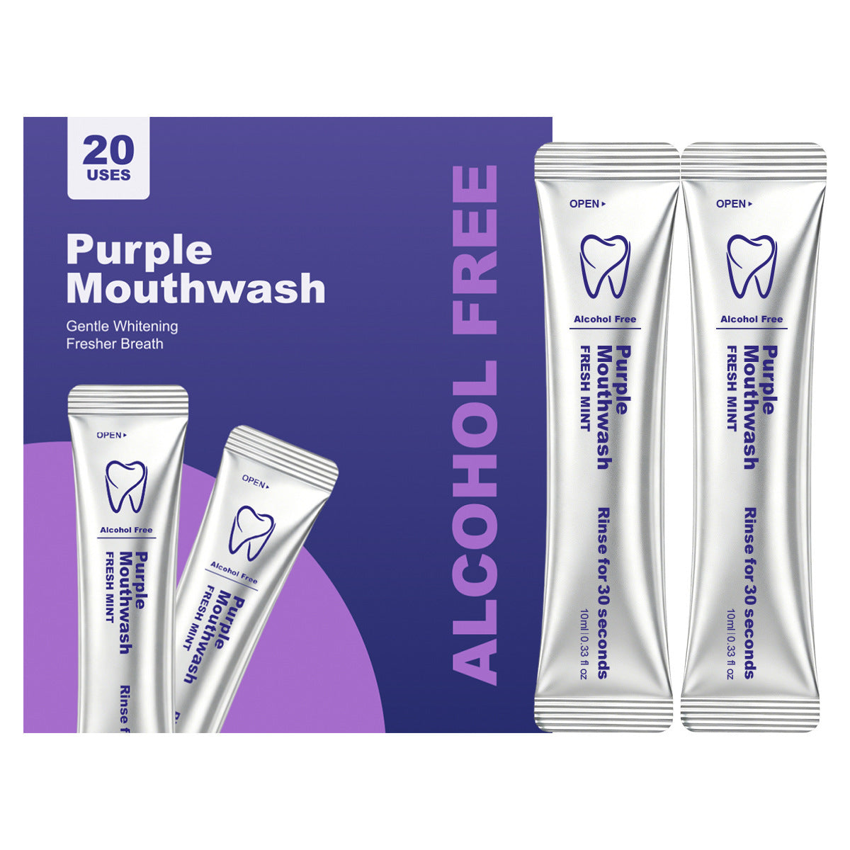 Purple Mouthwash for Teeth Cleaning and Oral Care