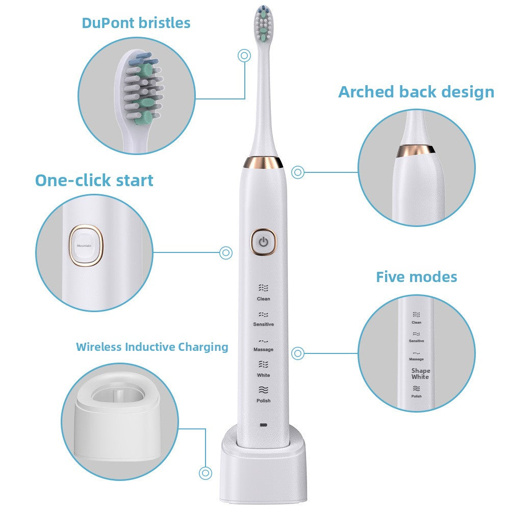 5-level induction charging 8-brush-head sonic electric toothbrush
