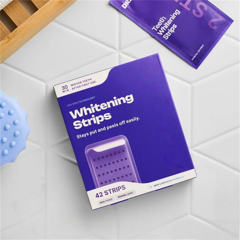 Teeth-whitening strips for fresh breath and thorough dental cleaning